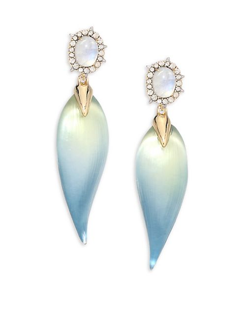 Alexis Bittar - Lucite, Moonstone & Crystal Petal Drop Earrings