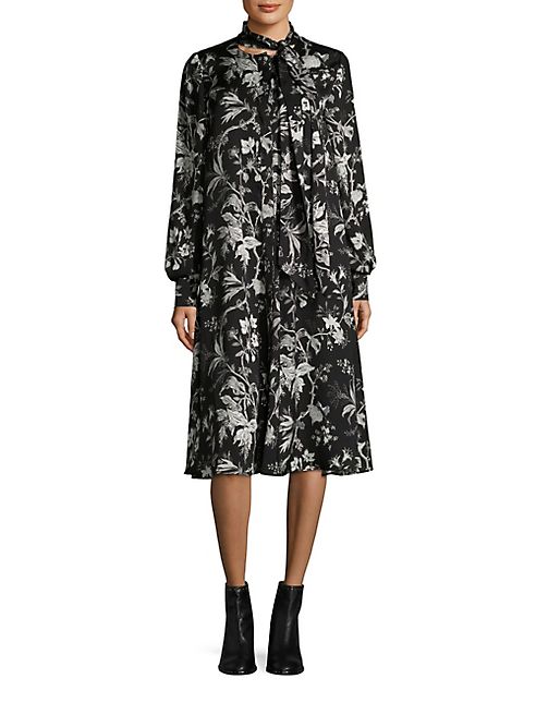 McQ Alexander McQueen - Floral Front Bow Dress