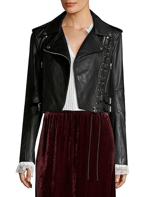 McQ Alexander McQueen - Lace-Up Leather Moto Jacket