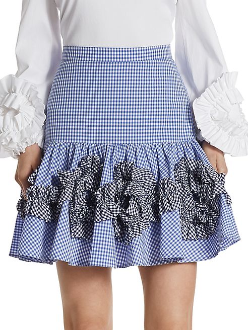 Alexis - Daly Ruffle Gingham Cotton Skirt