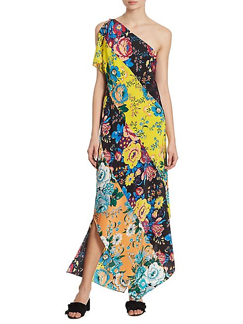 Diane von Furstenberg - One-Shoulder Floral Silk Dress