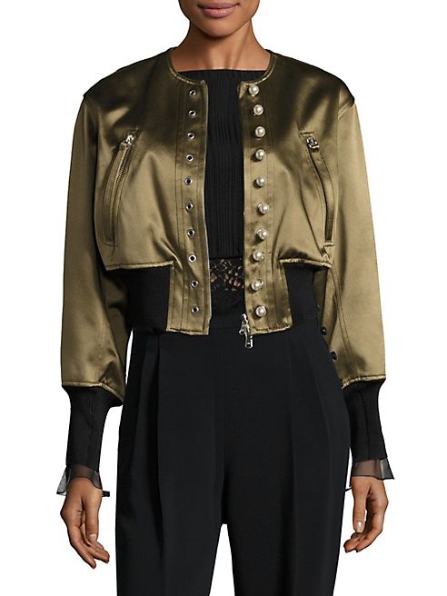 3.1 Phillip Lim - Pearly Cropped Bomber Jacket