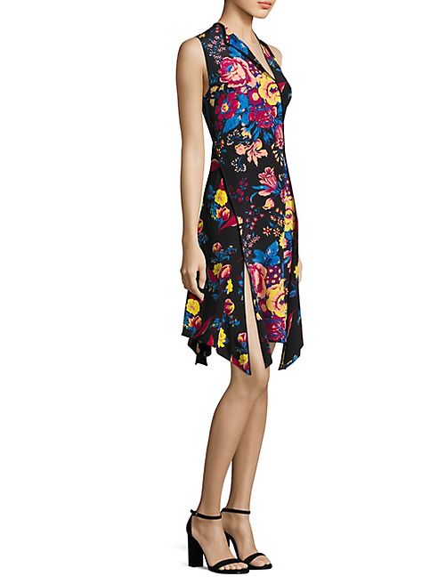 Diane von Furstenberg - Bias-Cut Floral-Print Silk Dress