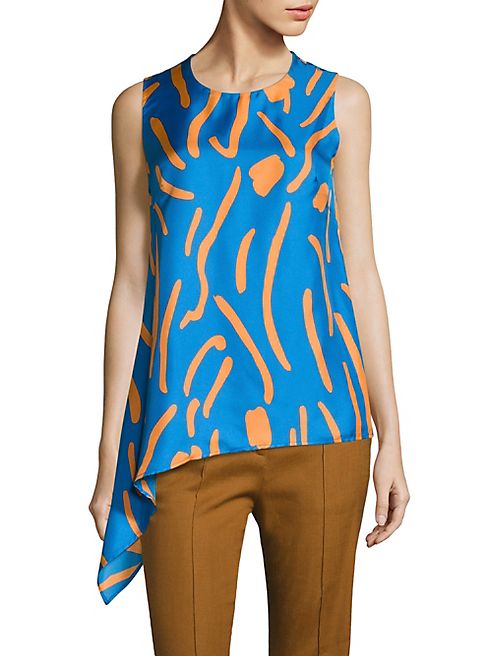 Diane von Furstenberg - Asymmetrical Draped Silk Top