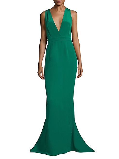 Diane von Furstenberg - Deep V-Neck Silk Mermaid Gown