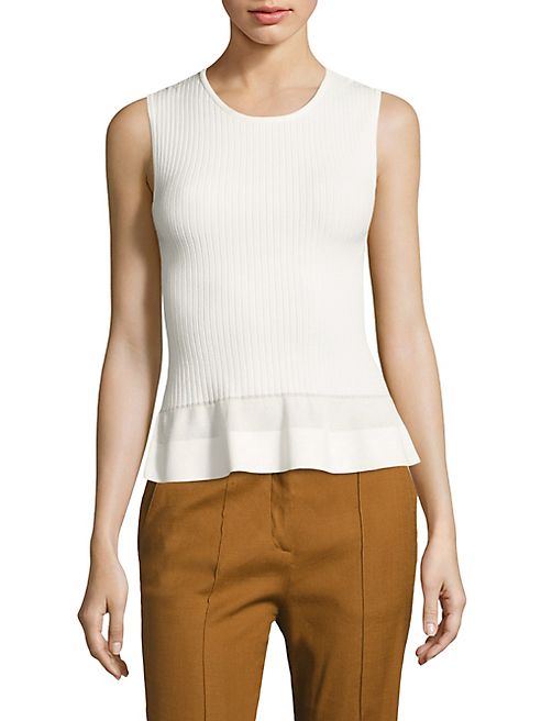 Diane von Furstenberg - Rib-Knit Peplum Top