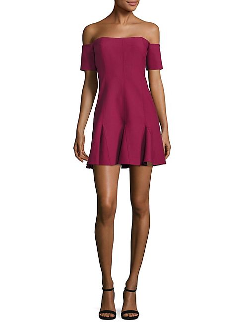 Cinq à Sept - Elva Off-The-Shoulder Godet Mini Dress