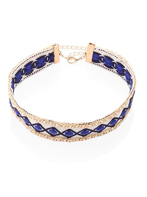 Ettika - Chain-Trim Woven Choker