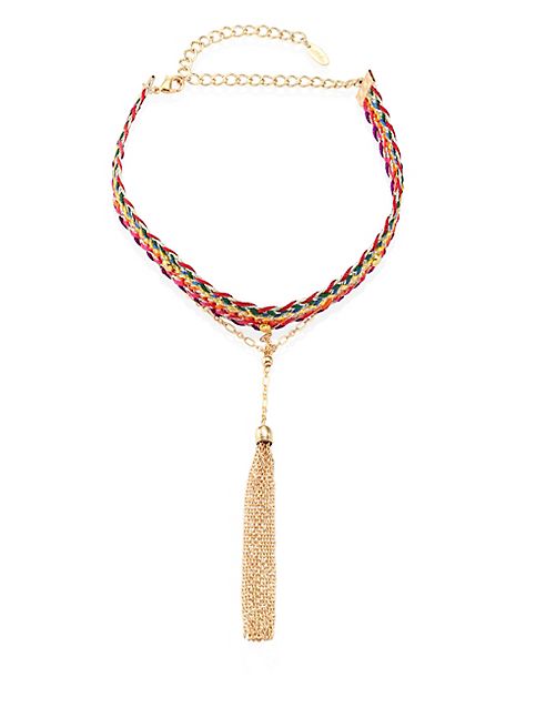 Ettika - Tassel Woven Rainbow Choker