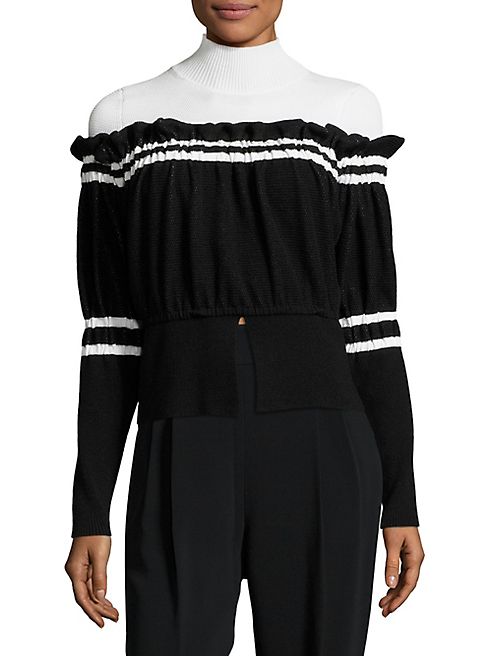 3.1 Phillip Lim - Ruffled Colorblock Turtleneck Pullover