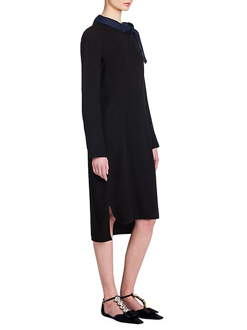 Marni - Satin Scarf Neck Dress