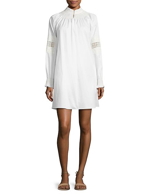 Tibi - Cora Embroidered Cotton Shift Dress