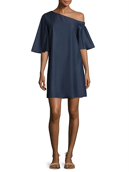 Tibi - Dark Denim One Shoulder Dress