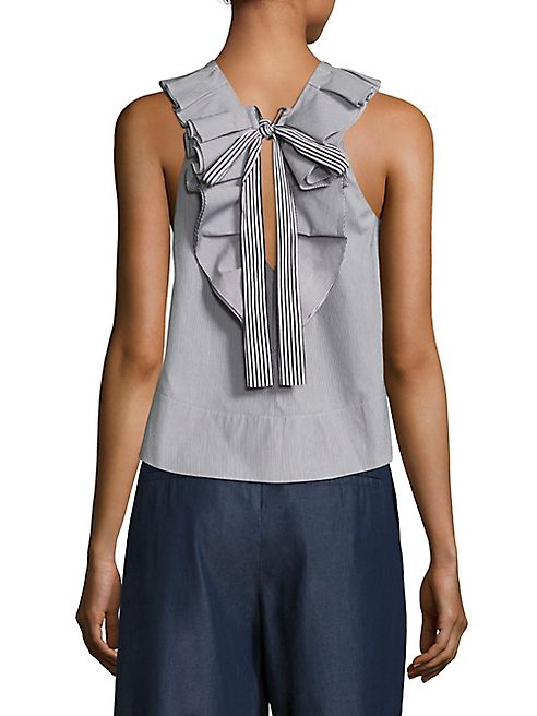 Tibi - Stripe Ruffled Top