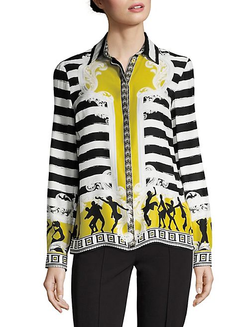 Versace Collection - Silk Button-Front Blouse