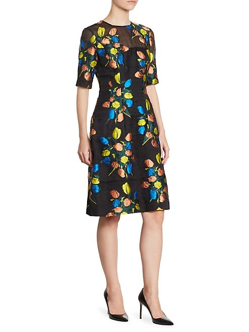 Lela Rose - Holly Elbow Sleeve Dress