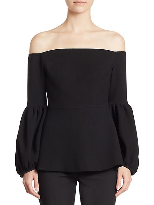 Lela Rose - Off-the-Shoulder Wool Top