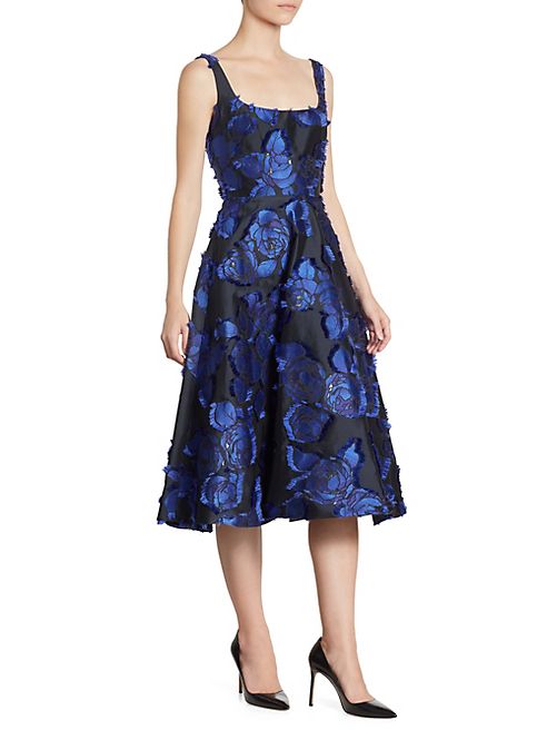 Lela Rose - Floral Brocade Dress