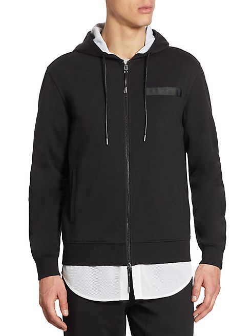 Saks Fifth Avenue x Anthony Davis - Zip-Up Mesh Trimmed Hoodie