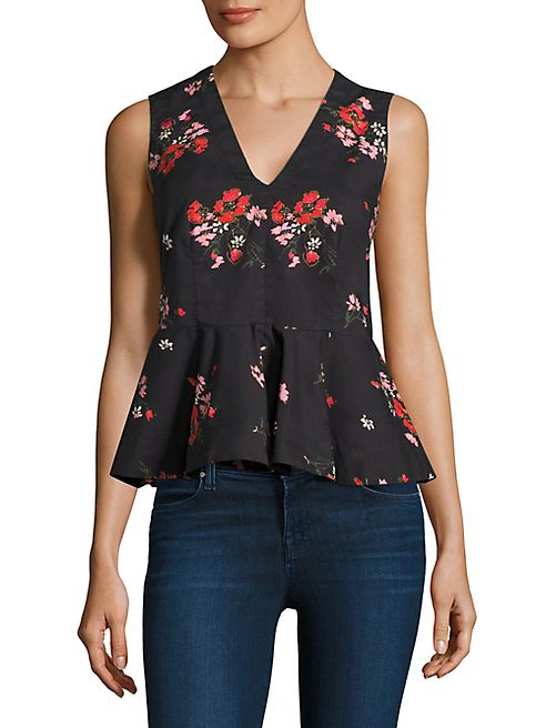 Rebecca Taylor - Marguerite Floral-Print Peplum Top