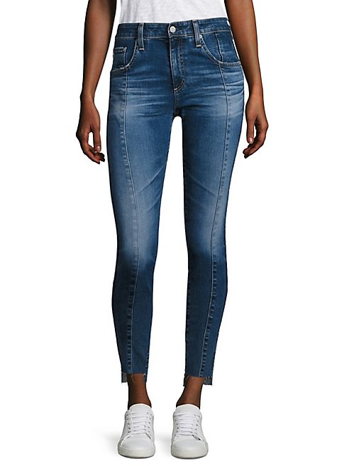 AG - Farrah High-Rise Pintuck Step Hem Skinny Jeans