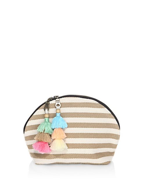 JADEtribe - Nautical Striped Double Tassel Cosmetic Case