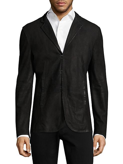 John Varvatos - Slim Fit Leather Jacket