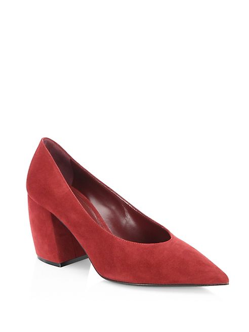 Prada - Suede Banana Heel Pumps