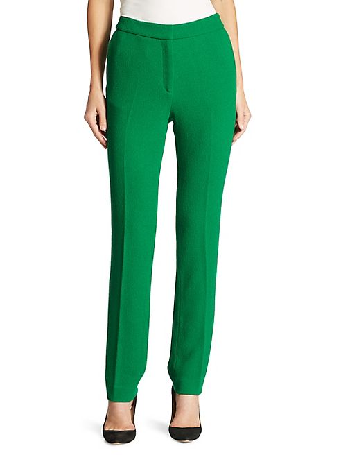 Oscar de la Renta - Wool Zip-Front Pants