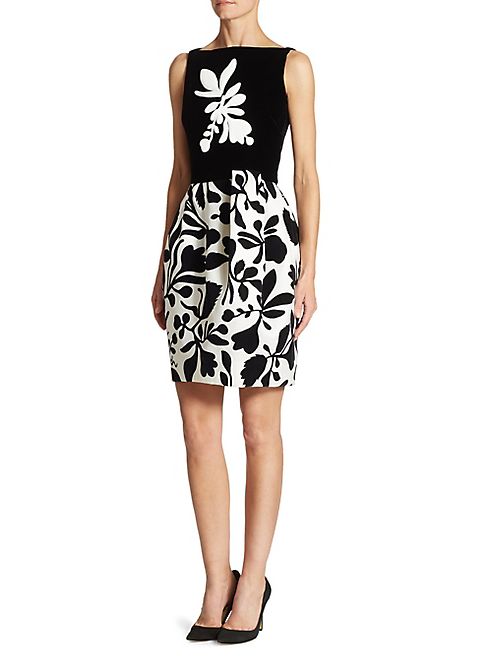 Oscar de la Renta - Leaf Bateau Neck Dress