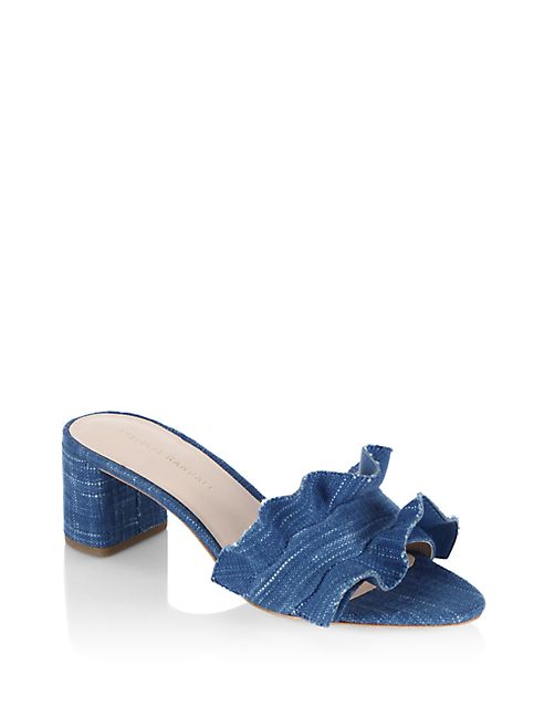 Loeffler Randall - Vera Woven Ruffle Slide Sandals