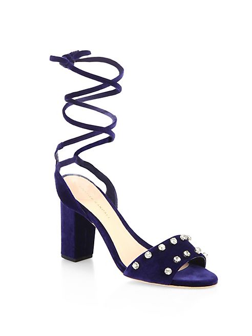 Loeffler Randall - Elayna Studded Velvet Ankle-Wrap Sandals