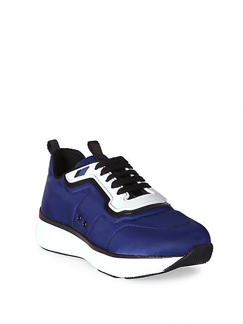 Prada - Leather & Nylon Platform Sneakers