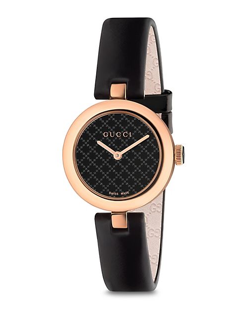 Gucci - Diamantissima Rose Gold PVD & Leather Strap Watch