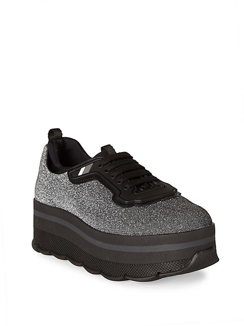 Prada - Sparkle Platform Sneakers