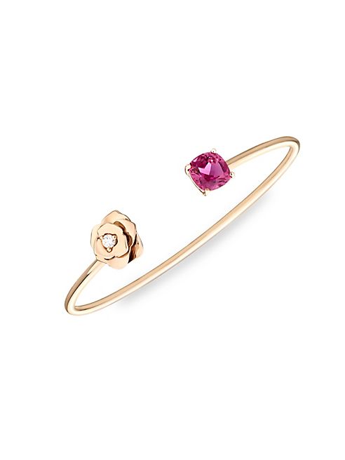 Piaget - Rose Diamond, Tourmaline & 18K Rose Gold Open Bangle