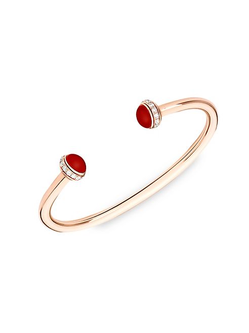 Piaget - Possession Diamond, Carnelian & 18K Rose Gold Open Bangle