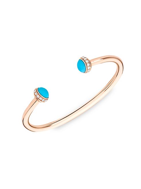 Piaget - Possession Diamond, Turquoise & 18K Rose Gold Open Bangle