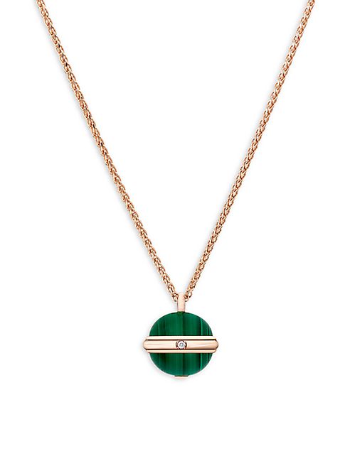 Piaget - Possession Diamond, Malachite & 18K Rose Gold Pendant Necklace