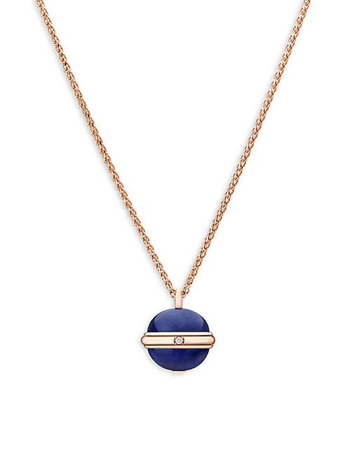 Piaget - Possession Diamond, Lapis Lazuli & 18K Rose Gold Pendant Necklace