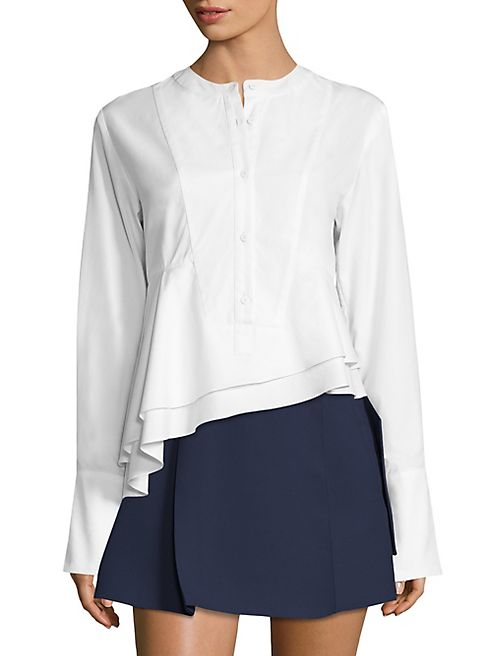 Carven - Asymmetrical Poplin Top