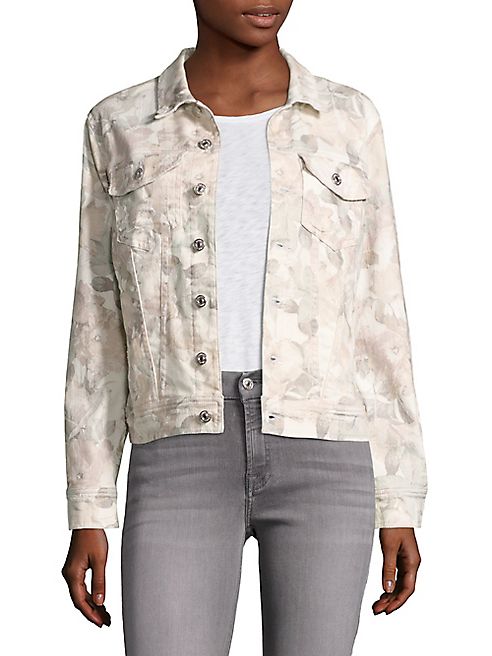 7 For All Mankind - Sydney Garden Floral Printed Denim Jacket