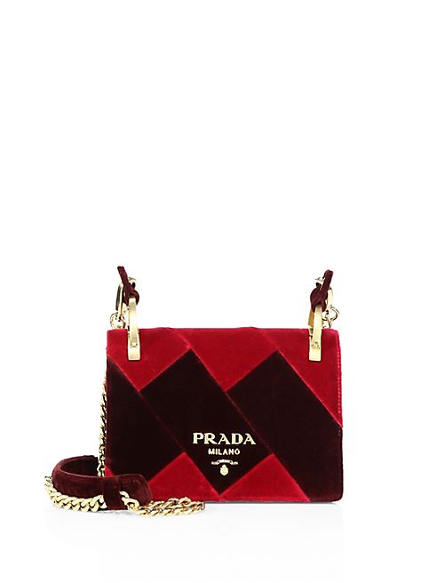 Prada - Chevron Velvet Chain Shoulder Bag