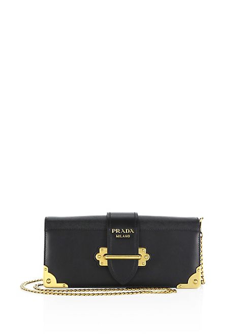 Prada - Cahier Leather Chain Clutch