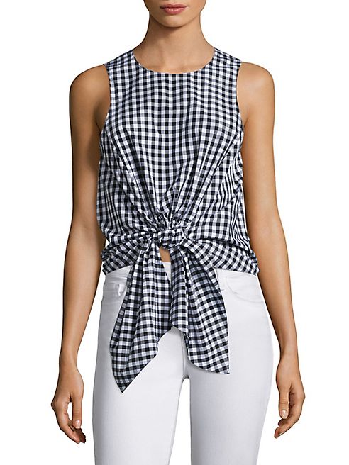 Prose & Poetry - Evelyn Tie-Waist Gingham Cropped Top