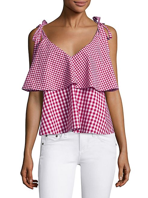 Prose & Poetry - Brett Tiered Ruffled Gingham Top