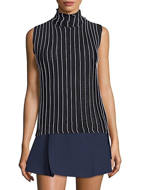 Carven - High Neck Rib Knit Top