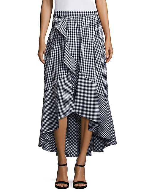 Prose & Poetry - Clara High-Waist Ruffled Gingham Skirt