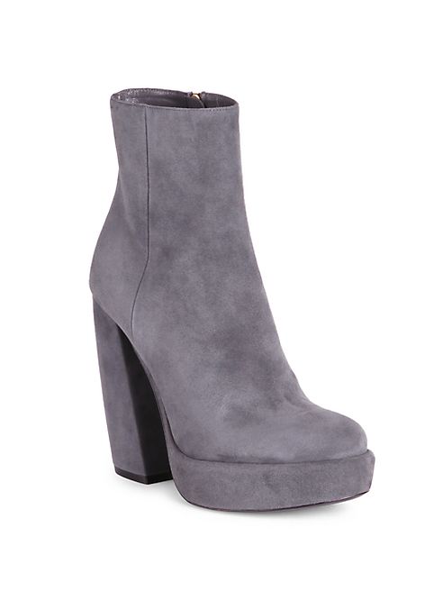 Prada - Suede Banana Heel Booties