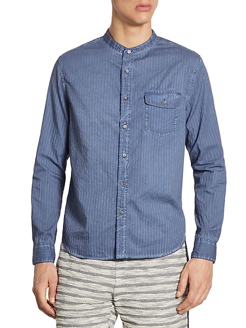 Madison Supply - Striped Banded Collar Shirt